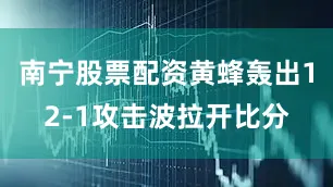 南宁股票配资黄蜂轰出12-1攻击波拉开比分