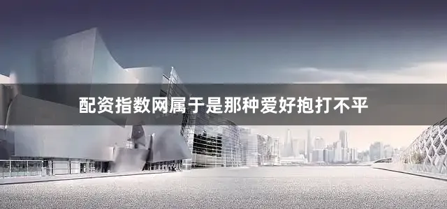 配资指数网属于是那种爱好抱打不平